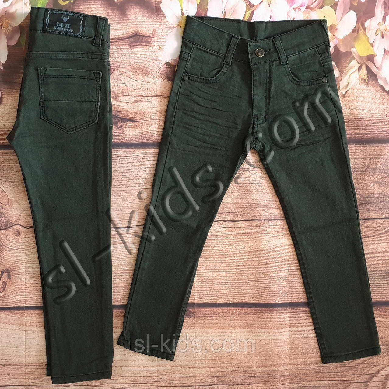 Джинси для хлопчика 5-10 років (104-134 см) (хакі) розн пр.Туреччина