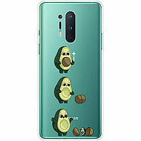 Силиконовый (TPU) чехол Deexe Pretty Glossy для OnePlus 8 Pro - Avocado