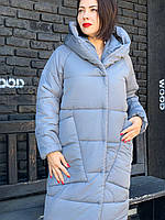 Зимнее пальто Oversize зимняя, артикул 500, цвет серый маренго
