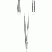 П-78 Пинцет анатомический с атравматической нарезкой 150 мм. MDK