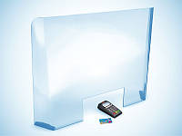 Защитный экран перегородка п-образная для кассы магазина 750х720х240мм (Толщина акрила : 3 мм; )