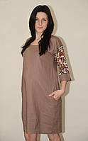 Платье для беременных летнее Pregnant Style Natalie 46 коричневое