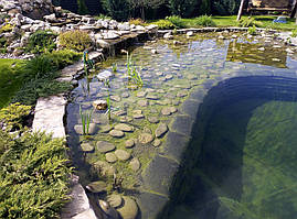 Применение мешков из геотекстиля в прудостроительстве.