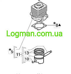 Поршнева для Oleo-Mac 753,755,453,530,550 на мотокосу Олео-Мак