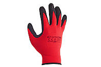 Перчатки рабочие Intertool - с нитриловым покрытием 10" (красно-черная)