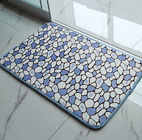 Плюшевий килимок «Камінці» синій 50×80 см
