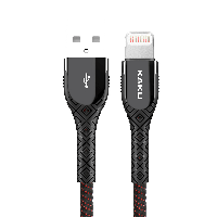 USB кабель с индикатором Kaku KSC-166 USB - Lightning 1.2m - Black&Red