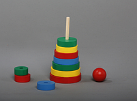 Пірамідка кільцева 11 ел Komarovtoys 8х8х18 см, фото 2