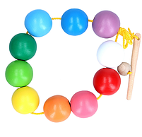 Дерев'яна шнурівка 'Намисто' Кольорові кульки Komarovtoys К153, фото 2