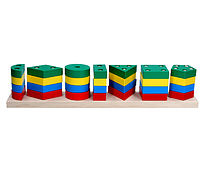 Пірамідка Кольоровий квартет Геометрика Komarovtoys 37х5,5х7 см, фото 3