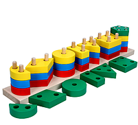Пірамідка Кольоровий квартет Геометрика Komarovtoys 37х5,5х7 см, фото 4