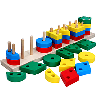 Пірамідка Кольоровий квартет Геометрика Komarovtoys 37х5,5х7 см, фото 5