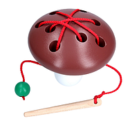 Білий гриб шнурівка кольорова дерев'яна Komarovtoys К149, фото 3