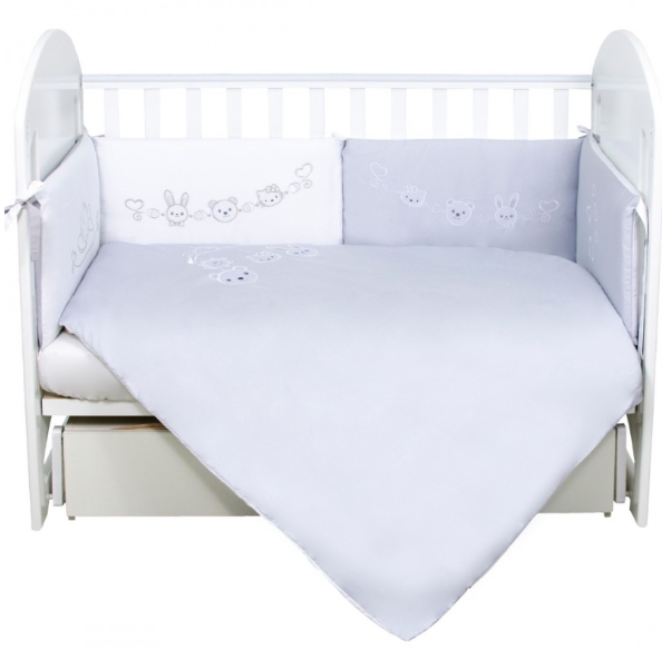 Комплект в дитяче ліжечко Верес Ring toys white-gray 6 одиниць