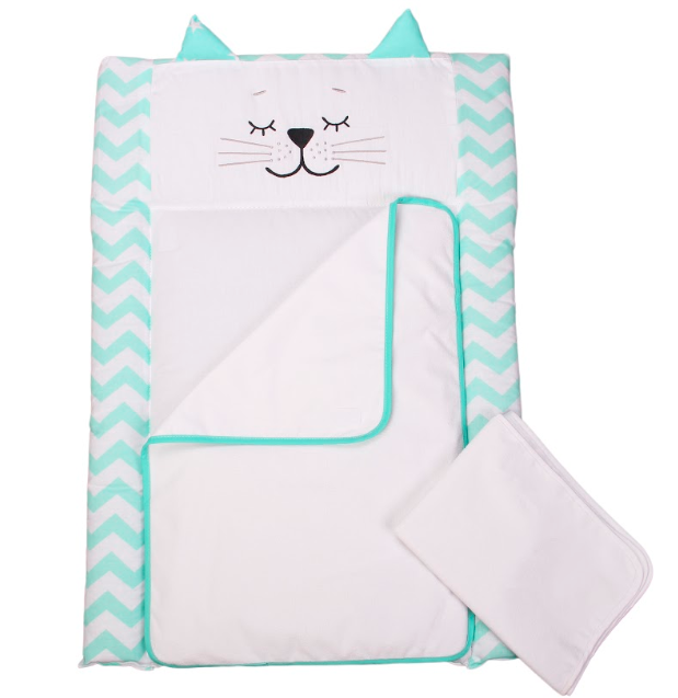 Пеленальний матрацик Верес Smiling Animals mint 50х70 см Тканинний