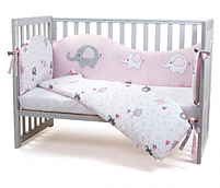 Постільний комплект Верес pink Elephant family 6 предметів, фото 3