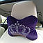 Подушка-підголівник в автомобіль зі стразами корона, фіолетова, фото 5