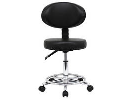 Стул майстра зі спинкою для салонів краси Чорний з 2-м'я регулюючими механізмами мод. 859 { H 36-50см }