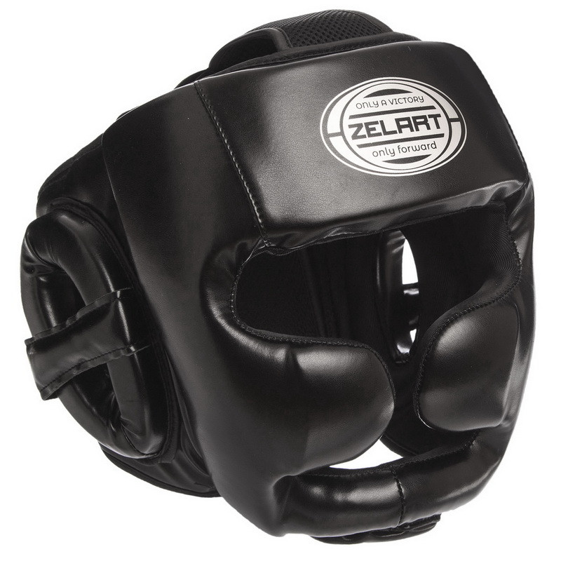 Шолом боксерський із повним захистом Zelart 1367 розмір XL Black