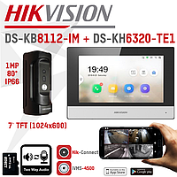 IP-комплект видеодомофонии Hikvision DS-KH6320-TE1 + вызывная панель Hikvision DS-KB8112-IM