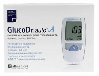 Глюкометр GlucoDr.Auto AGM 4000 + 25 тест смужок  AllMedicus