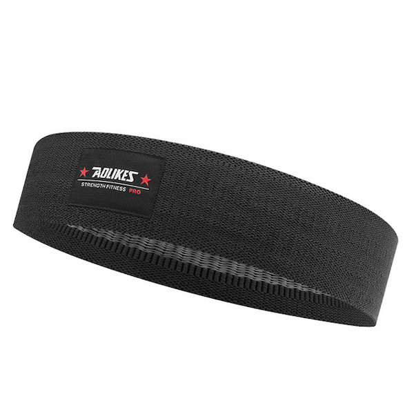 Резинка для фітнесу та спорту Aolikes ткана чорна, фото 1