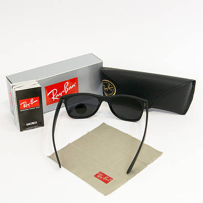 Сонцезахисні окуляри RAY BAN Wayfarer поляризаційні антиблікові UV400 (арт. 2140P) чорні матові, фото 5