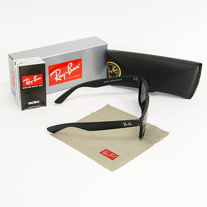 Сонцезахисні окуляри RAY BAN Wayfarer поляризаційні антиблікові UV400 (арт. 2140P) чорні матові, фото 4
