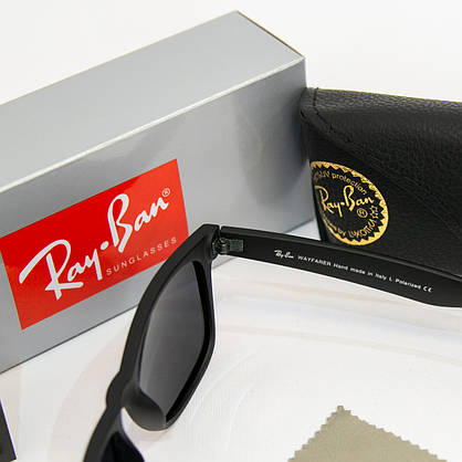 Сонцезахисні окуляри RAY BAN Wayfarer поляризаційні антиблікові UV400 (арт. 2140P) чорні матові, фото 6