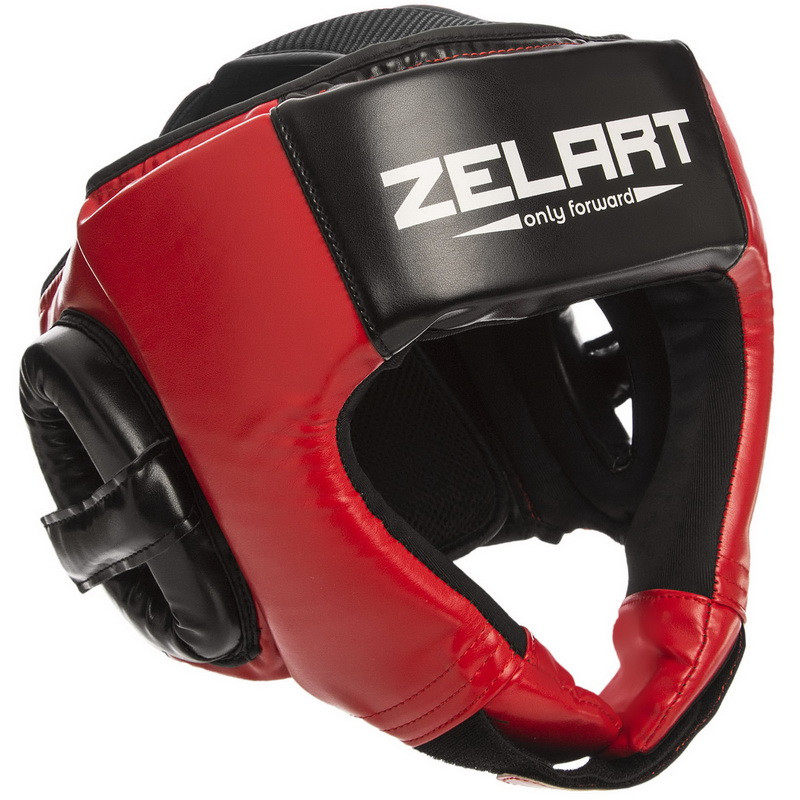 Шолом боксерський відкритий Zelart 1386 розмір M Red-Black