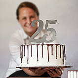 Топер фігурка на торт дзеркальний двосторонній "Цифра " Manific Decor, фото 3