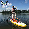 Надувна САП дошка Ладья Light SUP-Board 305x76x15 см + весло + лиш + плавець + насос + рюкзак, Україна, фото 9