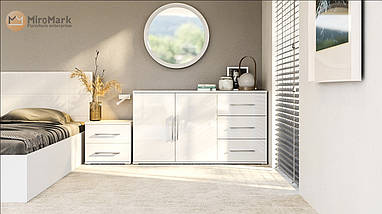 Комод Фемілі 2 двері 3 шухляди білий Глянець ТМ "Миро-марк", фото 4