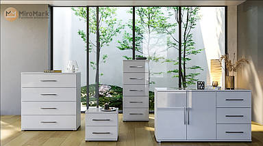 Комод Фемілі 2 двері 3 шухляди білий Глянець ТМ "Миро-марк", фото 3