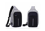 Рюкзак Bobby mini однолямковий через плече з USB зарядним і портом для навушників/рюкise, фото 4