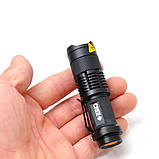 Ліхтарик із зумом UltraFire SK68 CREE Q5-XPE AA5 500 Lm, фото 6