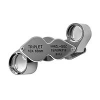 Кишенькова металева подвійна лупа 10x і 20x