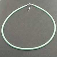 Шнур-основа для колье и ожерелья с застежкой 45 см + 4 см цепь салатовый