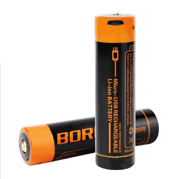 Акумулятор Boruit тип 18650 2600 mAh з Micro USB