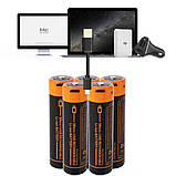 Акумулятор Boruit тип 18650 2600 mAh з Micro USB, фото 5