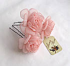 Шпильки для волосся з квітами з тканини ручної роботи "Чайна троянда", фото 2