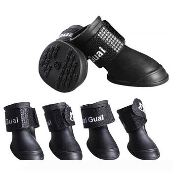 Обувь для собак силиконовые черные, S/ 4х3 см