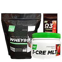 Мас-Протеїн Комплект: 2 кг Whey Протеїн Poland 80% шоколад + Креатин + кардіопротектор у Подарунок!