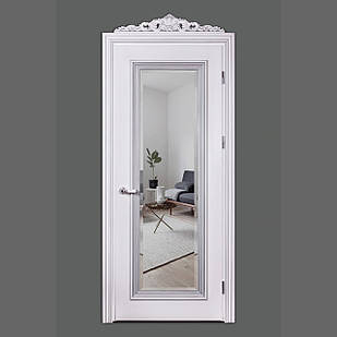 Межкомнатная дверь Casa Verdi Lorenzo 8 из массива ольхи белая с зеркалом