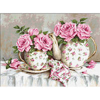 Набор для вышивания нитками Luca-S Цветы Утренний чай и розы