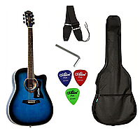 Набор акустическая гитара Equites EQ900C BLS 41 + чехол + ремень