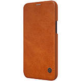 Nillkin Apple iPhone 12 Pro Max (6.7") Qin leather Brown case Шкіряний Чохол Книжка, фото 4
