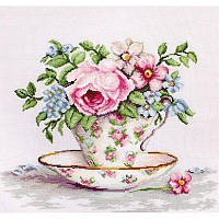 Набор для вышивания нитками Luca-S Цветы Цветы в чайной чашке