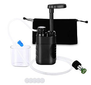 Фільтр туристичний для води портативний похідний L610 на 3000 л Black