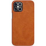 Nillkin Apple iPhone 12 Pro Max (6.7") Qin leather Brown case Шкіряний Чохол Книжка, фото 3